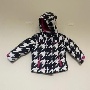 Cherokee Girls Black & White Houndstooth Hoodie Coat size 18M Winter